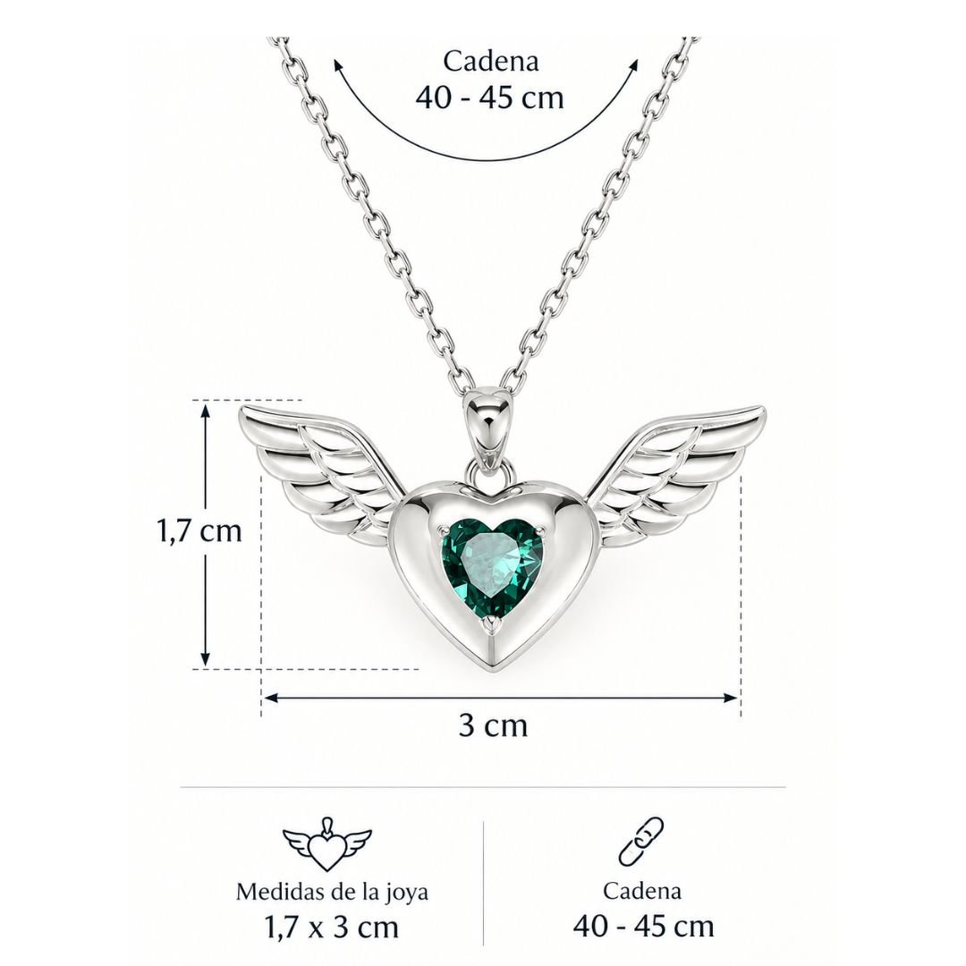 Collar Corazón Alado del Arcángel Rafael - Imagen 3
